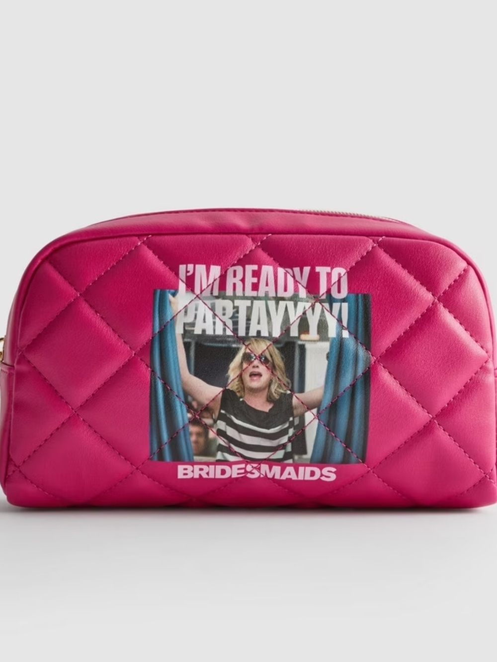 Viral New Pink Primark England 15 Anniversary Bridesmaids Quilted Cosmetic Case